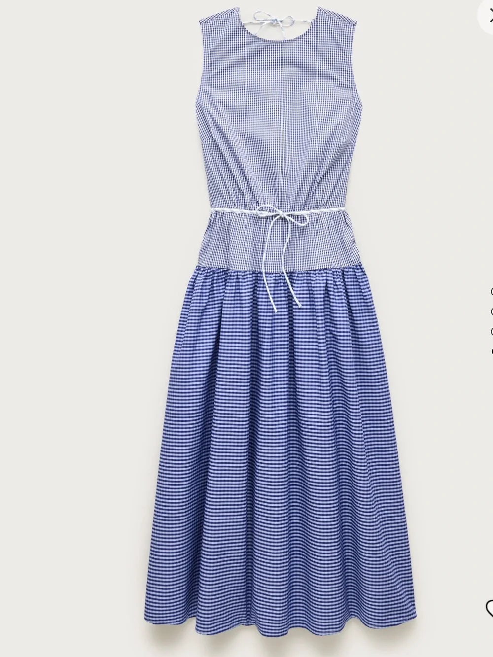 J. Crew Blue Gingham Backless Midi Dress